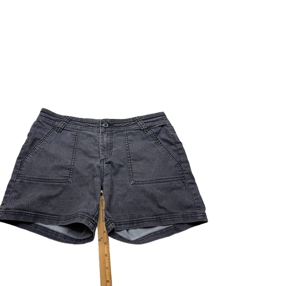 Prana Tess Organic Cotton Charcoal Gray Lace Print Shorts Size 8 - Picture 2 of 10